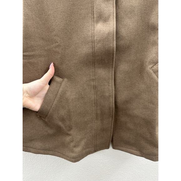 Appleseeds Womens Poncho One Size Acorn Brown Button Up Wool Blend NWTs - Picture 3 of 13